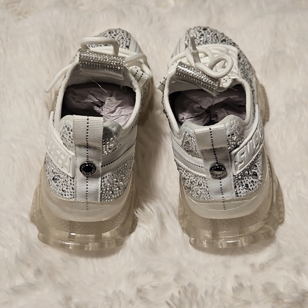 Steve Madden Maxima White Rhinestone Womens Shoes 6.5 - Picture 4 of 6